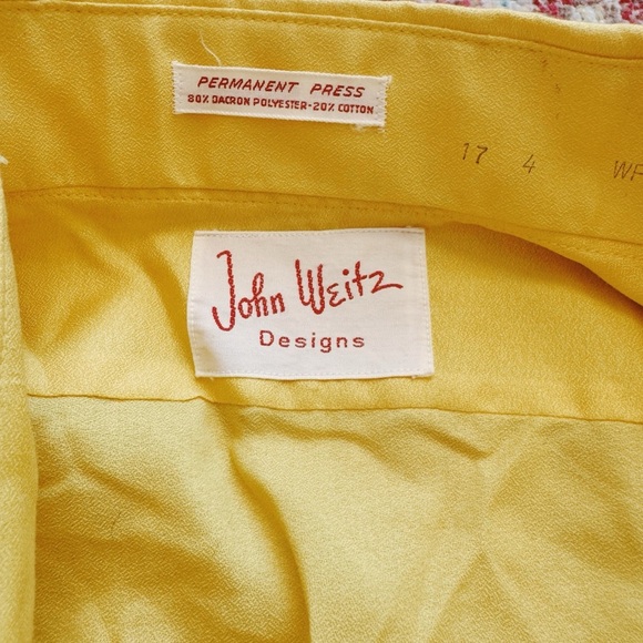 John Weitz, Men’s Bright Yellow Long Sleeve T-Shirt - Picture 3 of 3